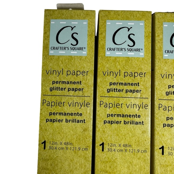 Crafter's Square Permanent Vinyl Paper silver glitter water resistant 12" x 48" - Picture 3 of 9
